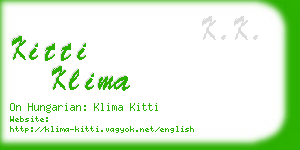 kitti klima business card